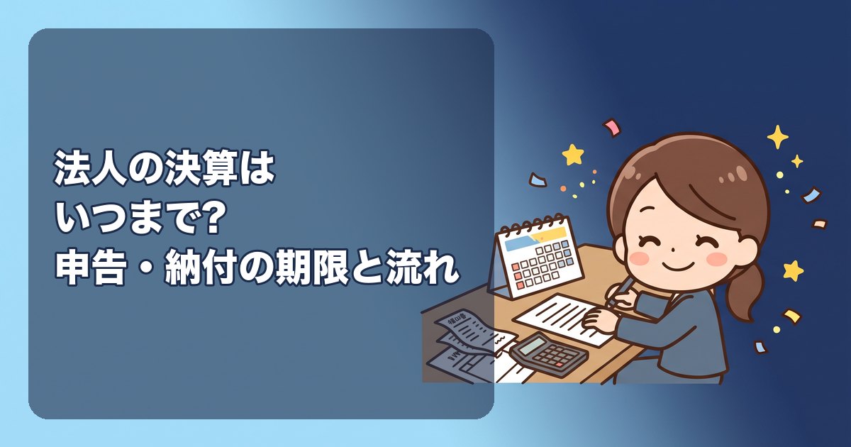 法人の決算はいつまで?申告と納付の期限(事業年度終了から2か月)、延長の特例、遅れた場合のペナルティと、決算の流れ