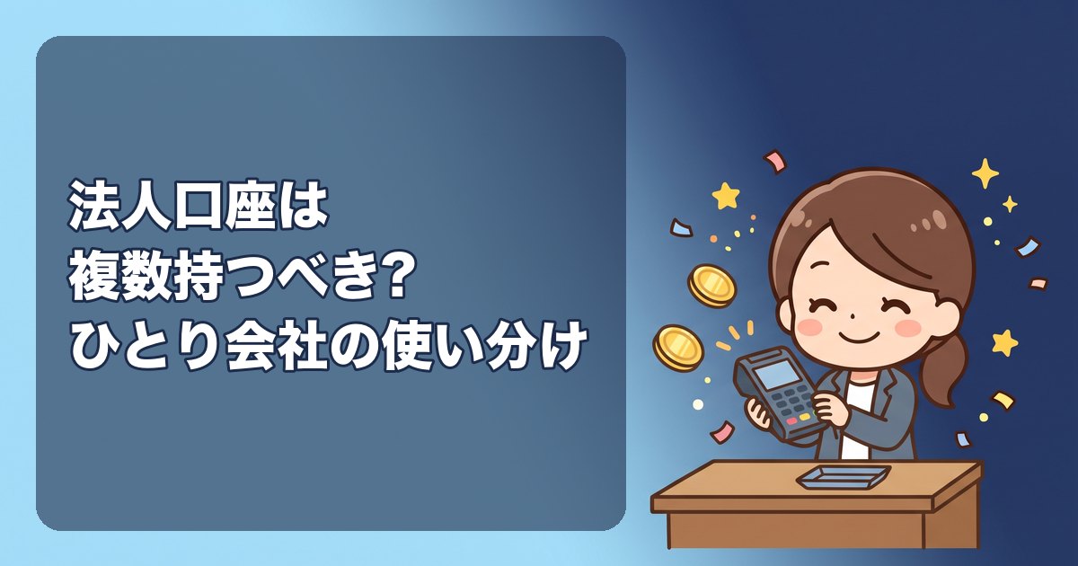 法人口座は複数持つべき?ひとり会社の使い分け(売上・支払い・納税・積立)、2つ目を作る理由と手間、会計ソフトでの管理、口座を増やしすぎない基準