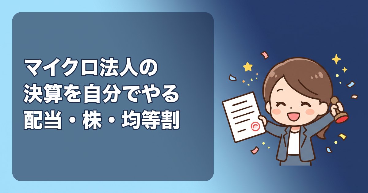 マイクロ法人の決算を自分でやる|売上が小さい・資産運用が中心の法人に特有の処理(配当・株の売却・均等割・役員報酬)と年間スケジュール